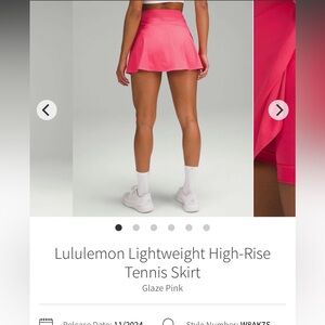 lululemon athletica Glaze Pink High-Rise Tennis Skirt